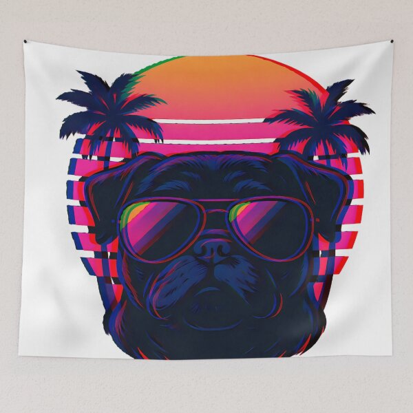 Item preview, Cool Pug Retro Vaporwave Sunset designed and sold by Dago345.