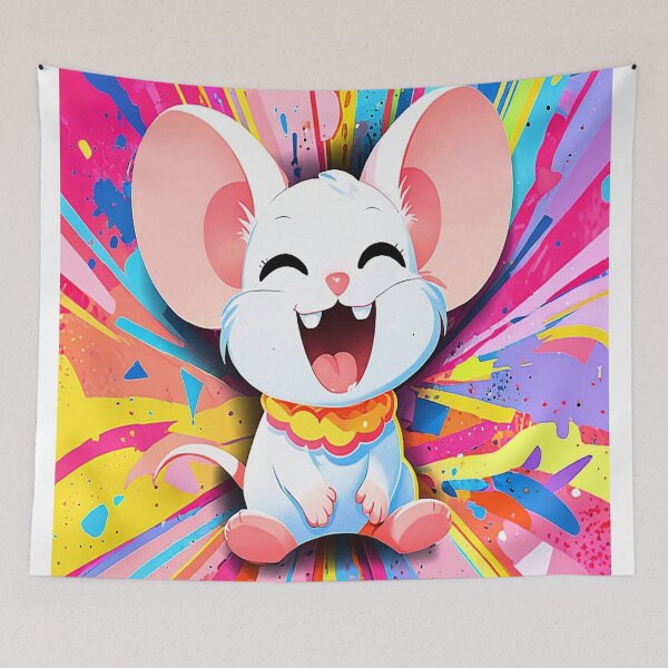 Item preview, Cheerful Cartoon Mouse in Color Burst. designed and sold by Alexzonartshop.
