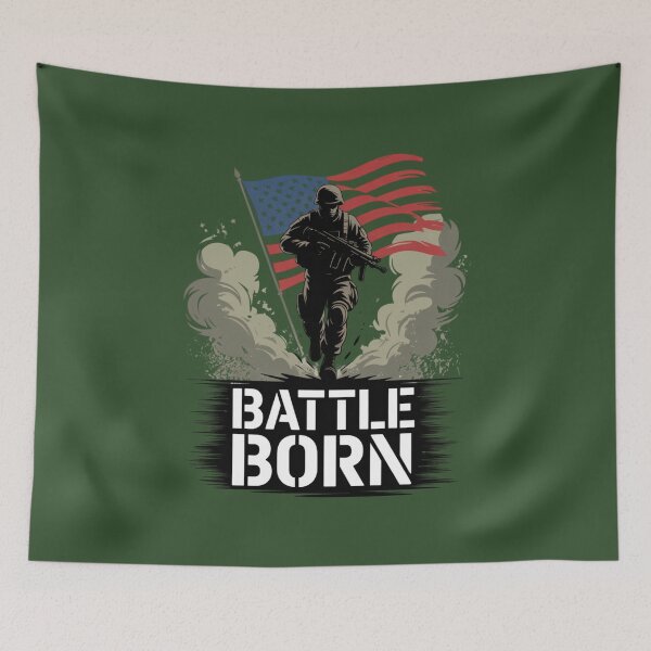 Item preview, Battle Born – Patriotic Soldier Design designed and sold by GENX-AUTISM-DAD.