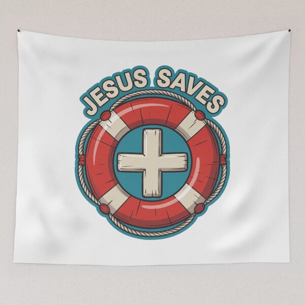 Item preview, Jesus Saves – Lifebuoy Faith Shirt designed and sold by GENX-AUTISM-DAD.