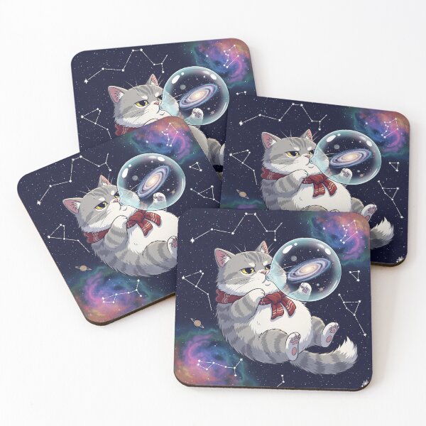 Item preview, Galaxy Bubble Cat | Celestial Bubble Blower designed and sold by CosmicSeasonsStudio.