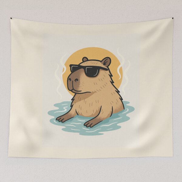 Item preview, Chill Lord Capybara – Relaxed Sunglasses Hot Spring Vibes designed and sold by ViralByDesign.