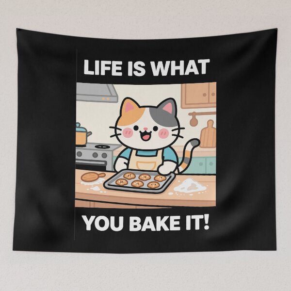 Item preview, Life is what you bake it! Cat designed and sold by Bird-and-Barnes.
