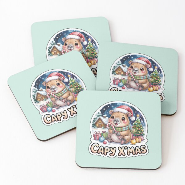 Item preview, Christmas Capybara Sticker – Cute Chibi Capy X’mas Animal Art designed and sold by Nuist25.