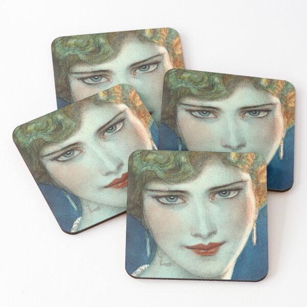 Item preview, Face of Blonde Girl with Earrings 1923 Wladyslaw Theodore Benda - Polish Art designed and sold by Under-TheTable.