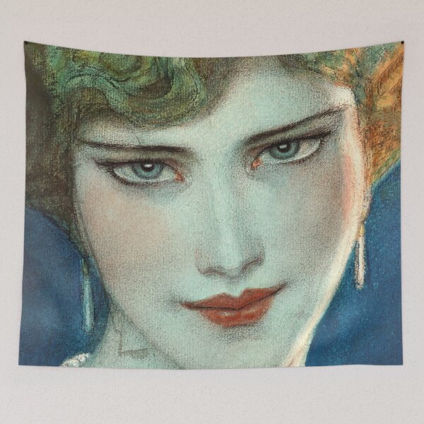 Item preview, Face of Blonde Girl with Earrings 1923 Wladyslaw Theodore Benda - Polish Art designed and sold by Under-TheTable.