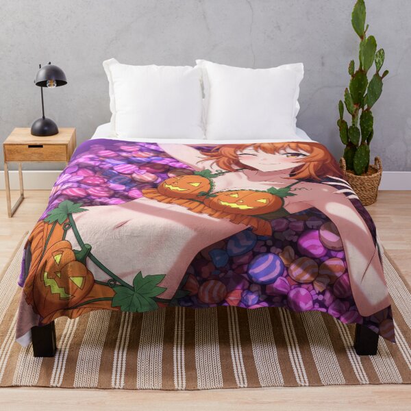 Item preview, Pumpkin Lingerie Waifu – Candy Bed & Playful Halloween Anime Girl designed and sold by GerwantSHOP.