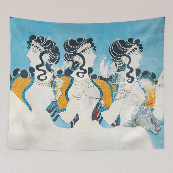 Item preview, Ladies in Blue Fresco ca. 1525-1450 BC Emile Gilliéron - Minoan Knossos Art designed and sold by Under-TheTable.