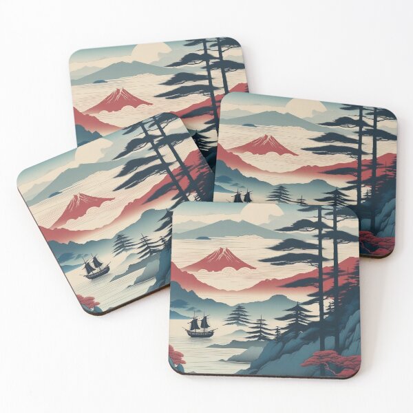 Item preview, Faraway Land – Japanese Ukiyo-e Landscape Print designed and sold by Vandy Fullam.