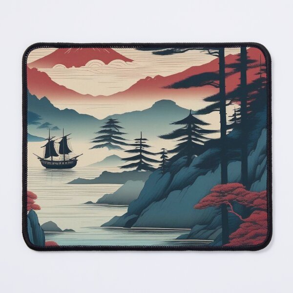 Item preview, Faraway Land – Japanese Ukiyo-e Landscape Print designed and sold by Vandy Fullam.