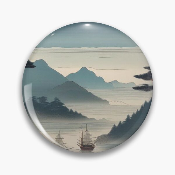 Item preview, Distant Mountains and Sea – Edo Period Woodblock Art designed and sold by Vandy Fullam.