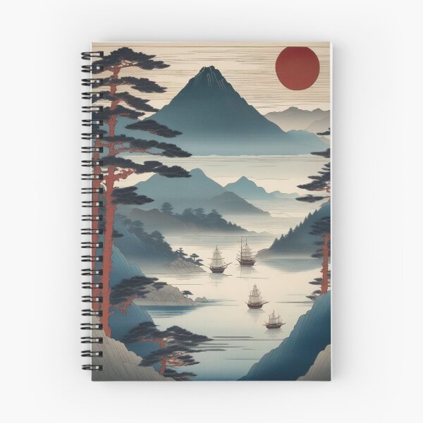 Item preview, Distant Mountains and Sea – Edo Period Woodblock Art designed and sold by Vandy Fullam.