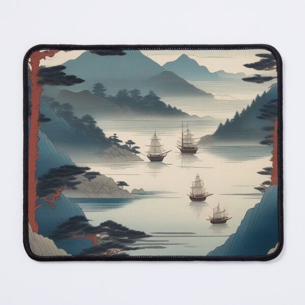 Item preview, Distant Mountains and Sea – Edo Period Woodblock Art designed and sold by Vandy Fullam.