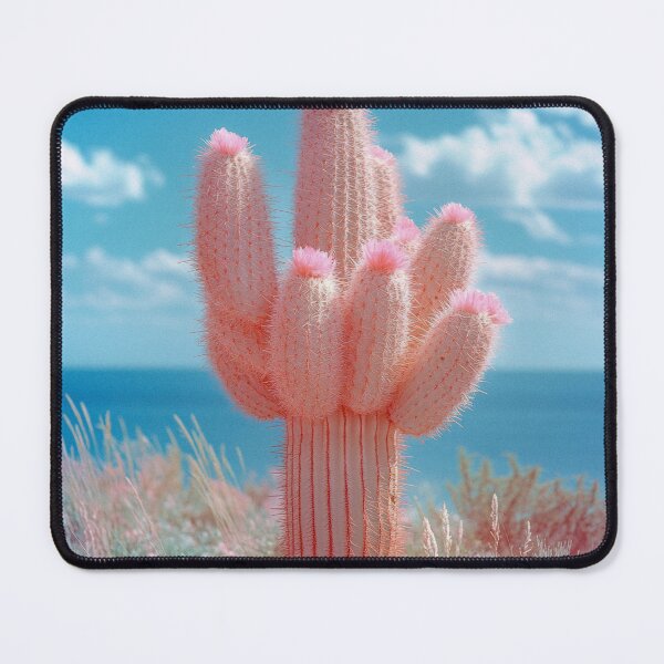 Item preview, Pink Cactus by the Sea – Pastel Desert Ocean Poster designed and sold by Pink & California.