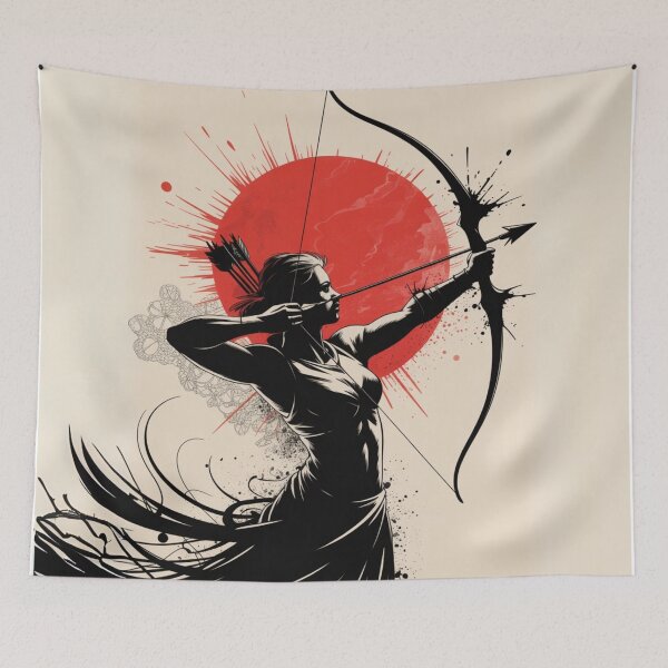 Item preview, Female Archer - Strength and Precision in the Rising Sun designed and sold by FusiTink.