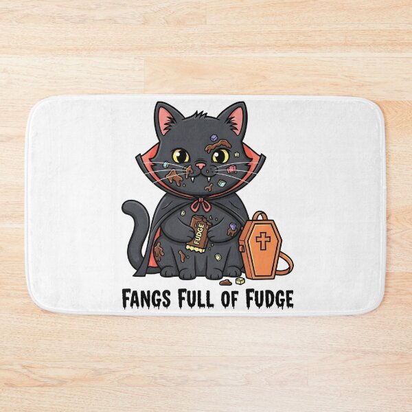 Item preview, Fangs Full of Fudge — Cute Vampire Cat Halloween Tee designed and sold by Printed Mistakes.