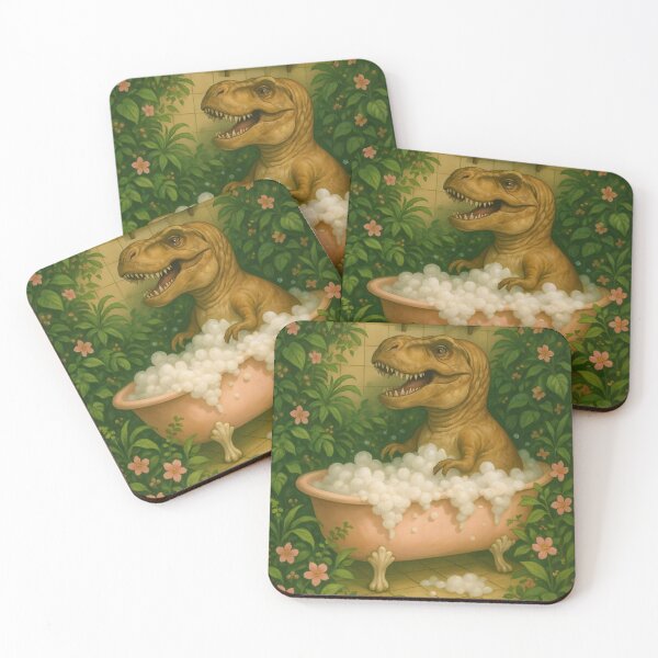 Item preview, Tyrannosaurus Rex In Bath Tub Illustration Art designed and sold by H G  Designs.