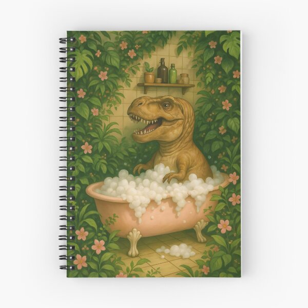 Item preview, Tyrannosaurus Rex In Bath Tub Illustration Art designed and sold by H G  Designs.