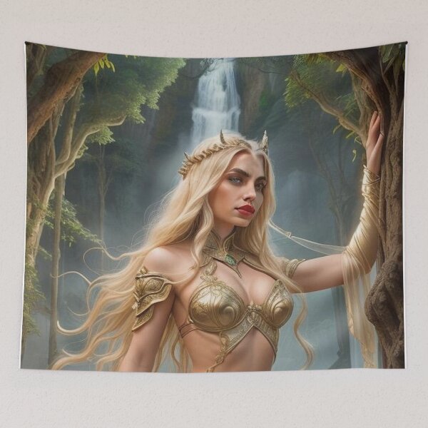 Item preview, Golden Warrior Priestess – Spiritual Fantasy Warrior designed and sold by MissSaylor.