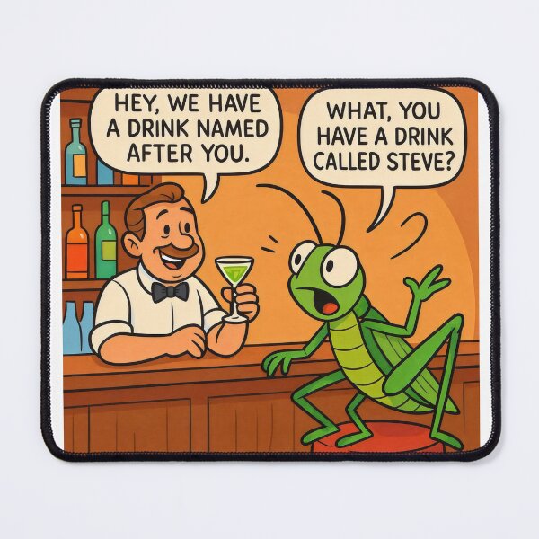 Item preview, Grasshopper Walks Into a Bar – Funny Joke designed and sold by Punny Graves.
