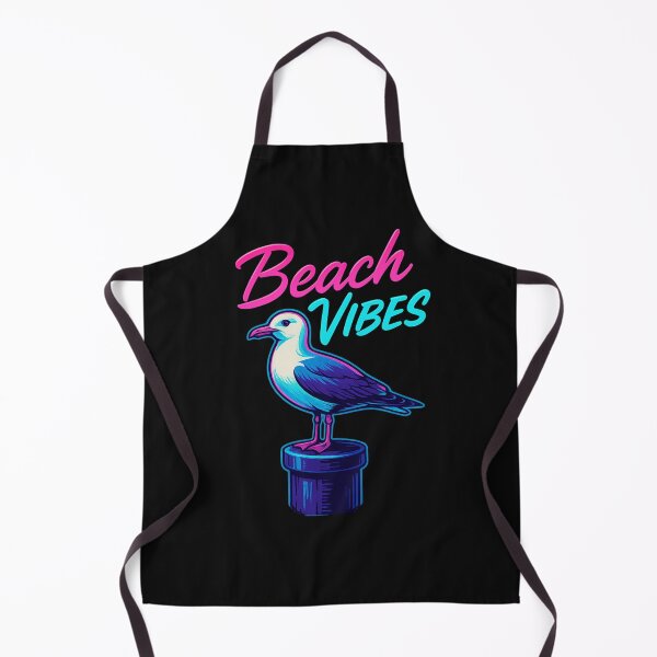 Item preview, Beach Vibes – Retro Seagull on Bollard | Neon North Sea Design designed and sold by Fies-und-Fein.