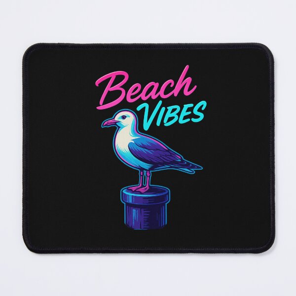Item preview, Beach Vibes – Retro Seagull on Bollard | Neon North Sea Design designed and sold by Fies-und-Fein.