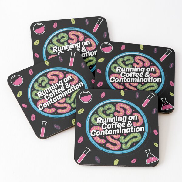 Item preview, Running on coffee and contaminations, funny science microbiology designed and sold by NoetherSym.