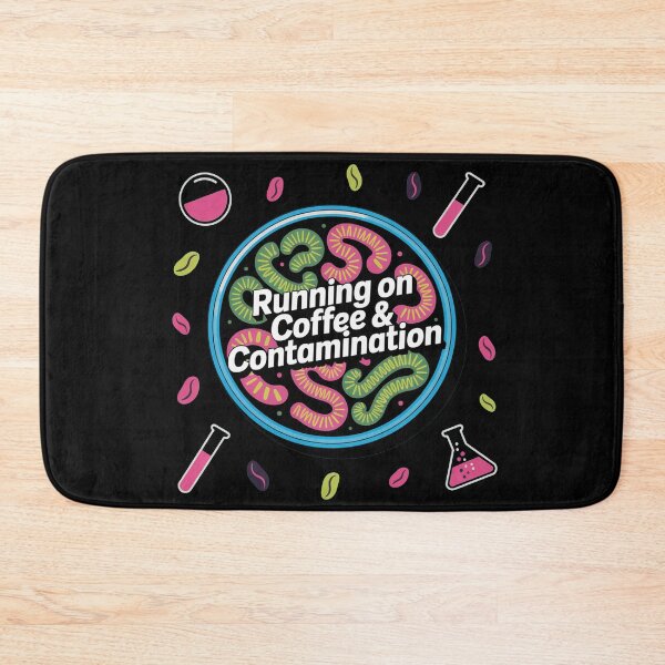 Item preview, Running on coffee and contaminations, funny science microbiology designed and sold by NoetherSym.