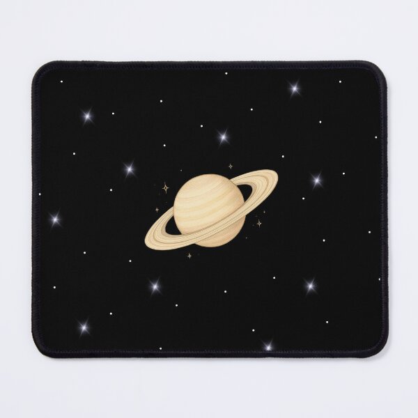 Item preview, Saturn with Stars, Black Background designed and sold by imperiumpublicitario .