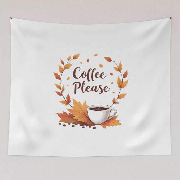 Item preview, Autumn Leaves & Coffee Please Cozy Fall Quote Design designed and sold by Pixel--Threads.