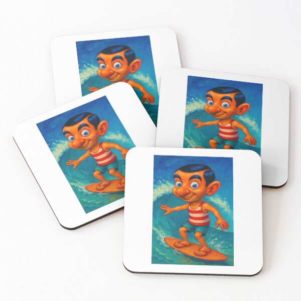 Item preview, Whimsical Mr Bean Surfing designed and sold by nextgen.ai.