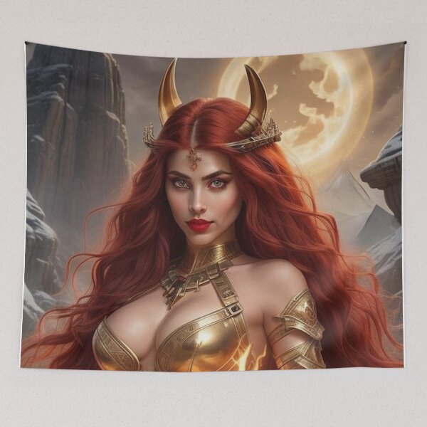 Item preview, Fiery Norse Goddess – Spiritual Fantasy Warrior designed and sold by MissSaylor.