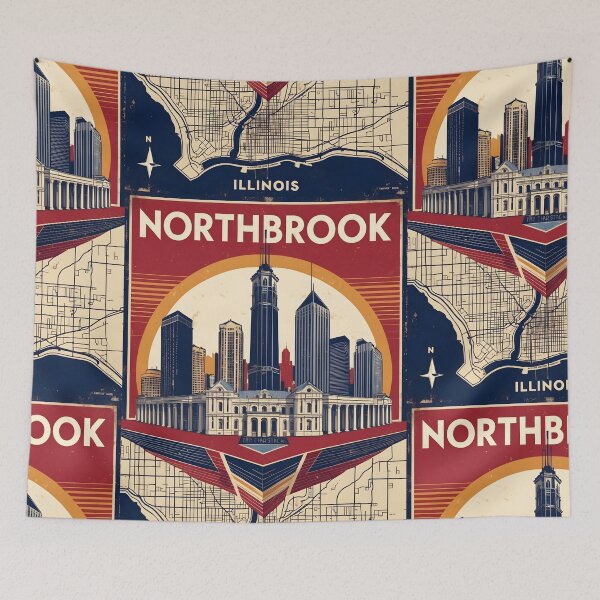 Item preview, Northbrook Illinois 1950s USA Vintage Travel Tourism designed and sold by TravelersGems.