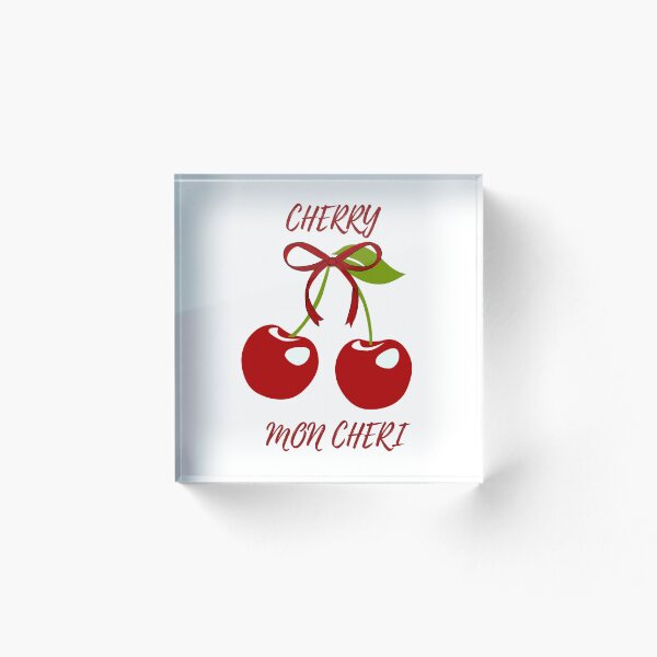 Artikelvorschau, Süße Cherry Mon Cheri mit Schleifengrafik entworfen und verkauft von MiraDesignCo.