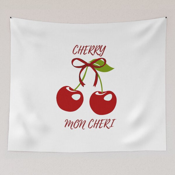 Item preview, Cute Cherry Mon Cheri with Bow Graphic designed and sold by MiraDesignCo.