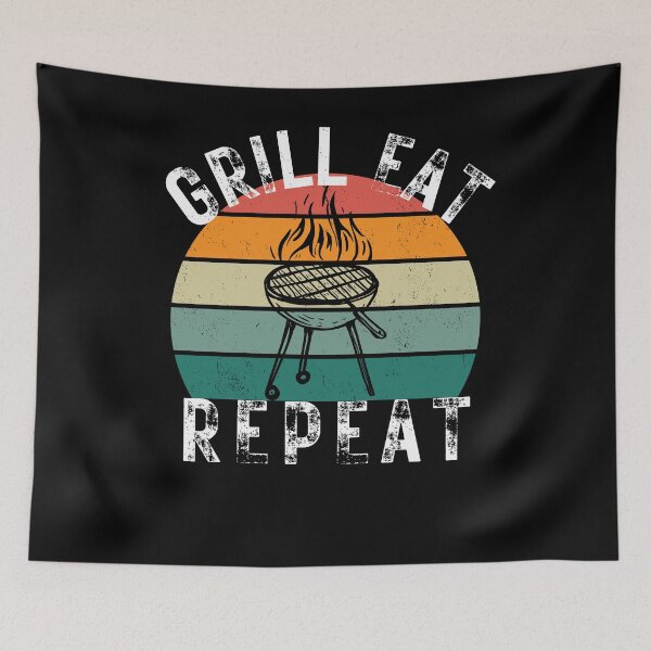 Item preview, Grill eat repeat cool grilling lover grilling meat fan designed and sold by snowry.