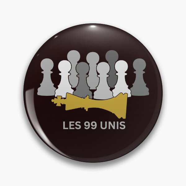 Item preview,  The 99 United (French (Français) )- Worldwide Unity of the 99% (Greyscale Pawns w/ Gold King) designed and sold by  The 99 United.