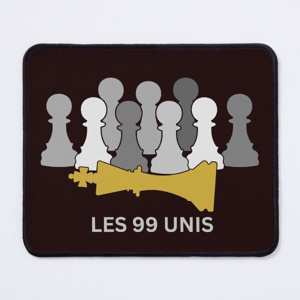 Item preview,  The 99 United (French (Français) )- Worldwide Unity of the 99% (Greyscale Pawns w/ Gold King) designed and sold by  The 99 United.