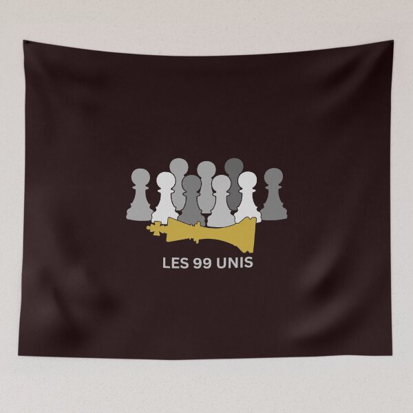 Item preview,  The 99 United (French (Français) )- Worldwide Unity of the 99% (Greyscale Pawns w/ Gold King) designed and sold by  The 99 United.