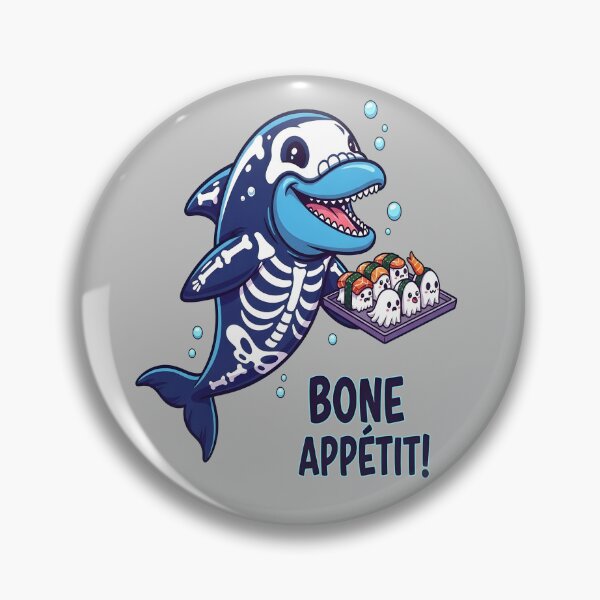 Item preview, Bone Appétit! — Skeleton Dolphin Halloween  designed and sold by Printed Mistakes.