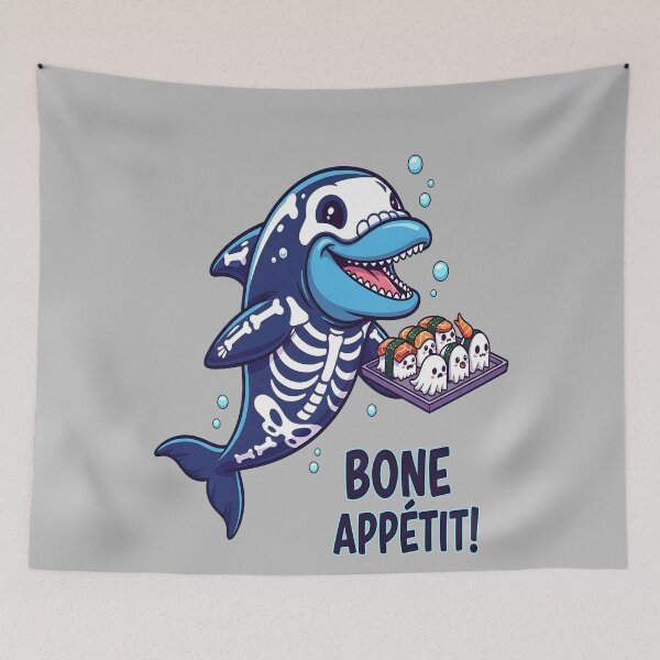 Item preview, Bone Appétit! — Skeleton Dolphin Halloween  designed and sold by Printed Mistakes.