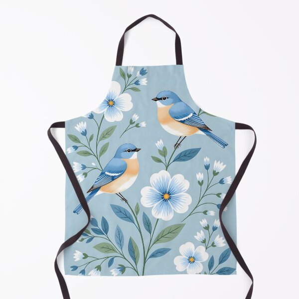 Item preview, Chirping periwinkle blue birds designed and sold by Ponted.