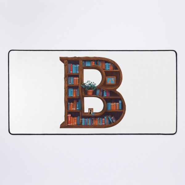 Aperçu de l'œuvre Lettre B vintage, bibliothèque, rat de bibliothèque graphique créée et vendue par MiraDesignCo.