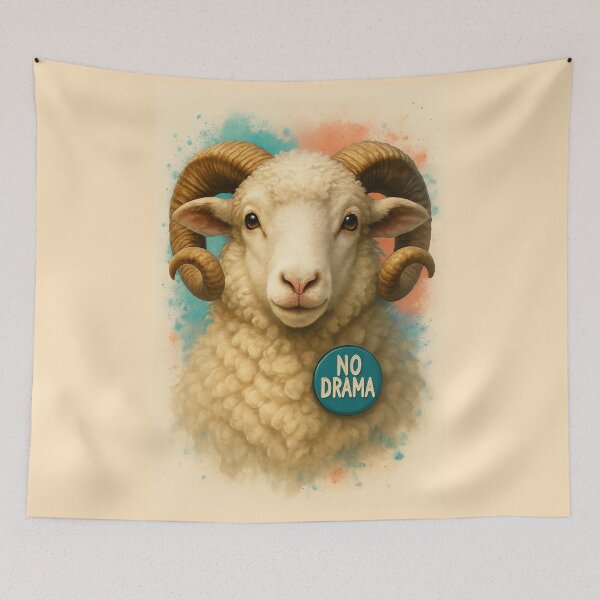 Item preview, No Drama Sheep – Cute & Funny Symbol of Chill Vibes designed and sold by SI-Studio.