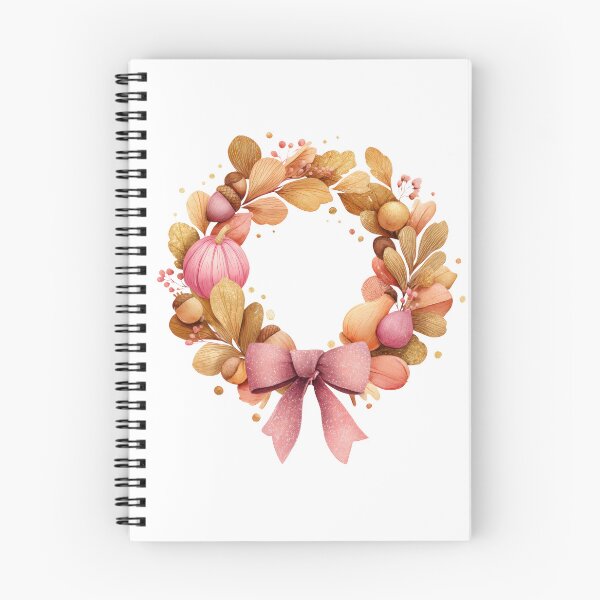 Item preview, Autumn Harvest Wreath — Pumpkins, Acorns & Pink Bow designed and sold by VikArt7.