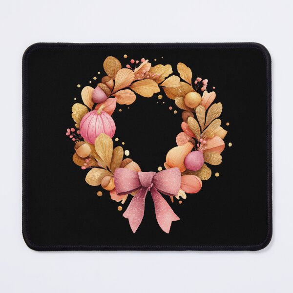 Item preview, Autumn Harvest Wreath — Pumpkins, Acorns & Pink Bow designed and sold by VikArt7.