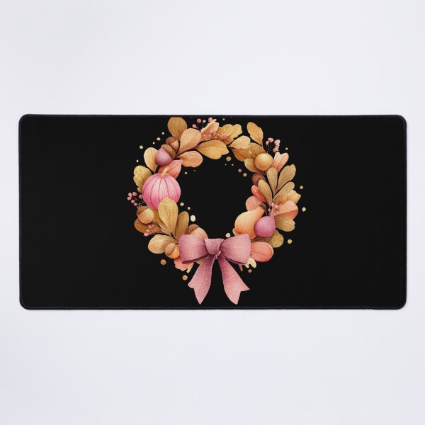 Item preview, Autumn Harvest Wreath — Pumpkins, Acorns & Pink Bow designed and sold by VikArt7.