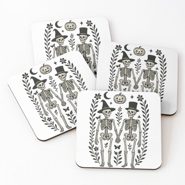 Item preview, Skeleton Couple Halloween Illustration designed and sold by Piralez.