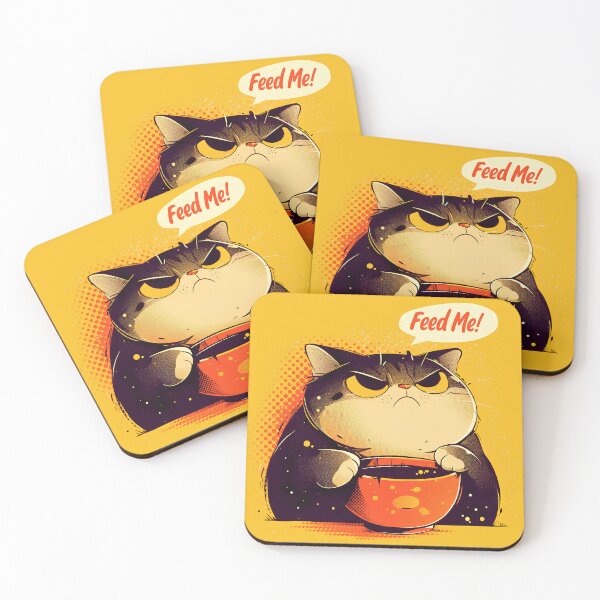 Item preview, Chubby Cat "Feed Me!" Pop Art Comic designed and sold by Windy-market.
