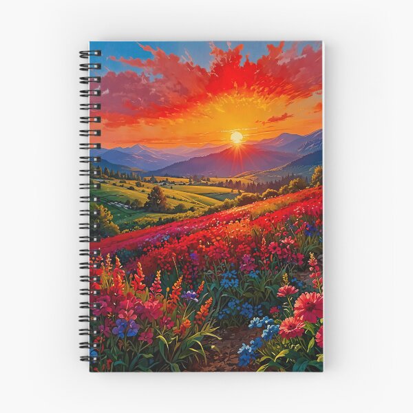 Item preview, Alpine sea of flowers at sunset designed and sold by PixelParadies.
